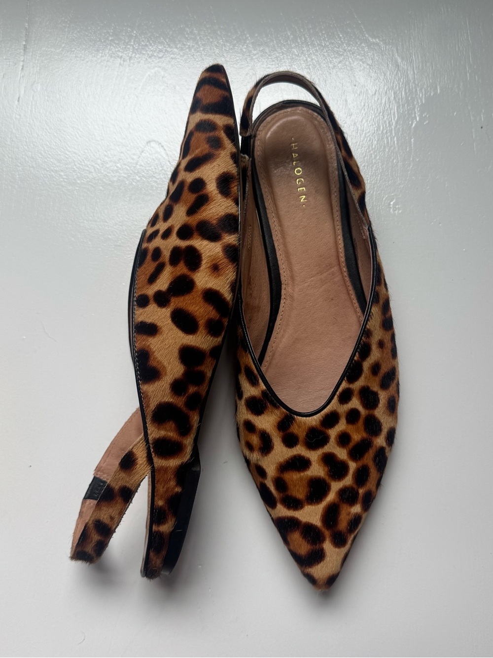 Halogen Genuine Calf Hair Slingback Flats